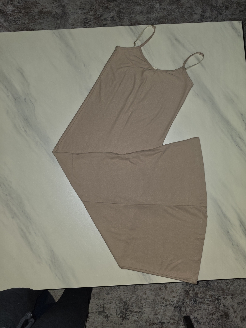 Stone Cold Fox Taupe Spaghetti-Strap Jumpsuit (KYLIE JENNER DRESS)